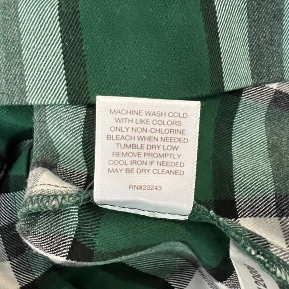 Eva Mendes Blouse Size 2 Green Plaid Puff Short Sleeve Popover Top Extra Small - Picture 9 of 10